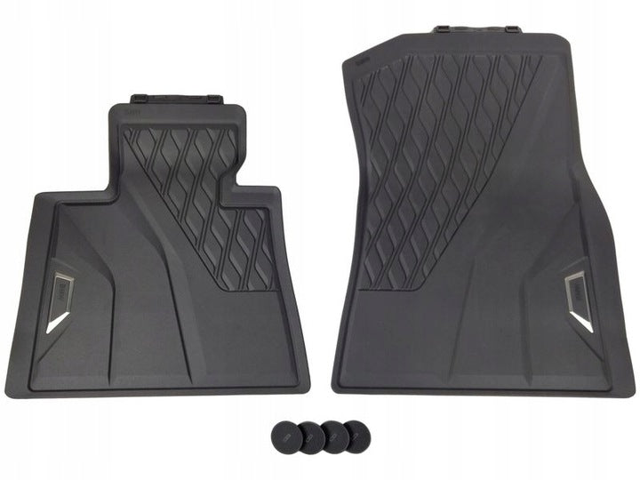 Gulvmatter Bmw X7 (G07) (2018-) – TPE Gummi + Stål Logo | BMW OEM - sett bakfra