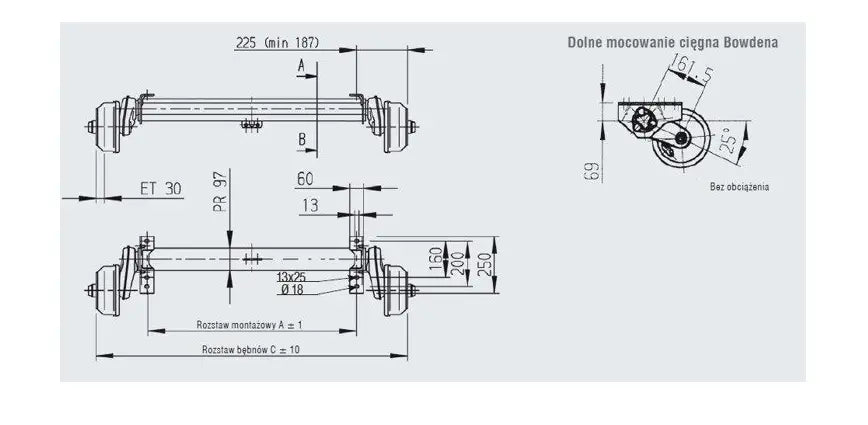 Bremset aksel for tilhengere AL-KO 1400 mm 1500 kg 5x112 | Nomax.no🥇_1