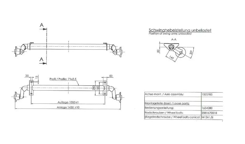 Ubremset aksel for tilhengere AL-KO optima 1000 mm 750 kg 100x4 | Nomax.no🥇_1