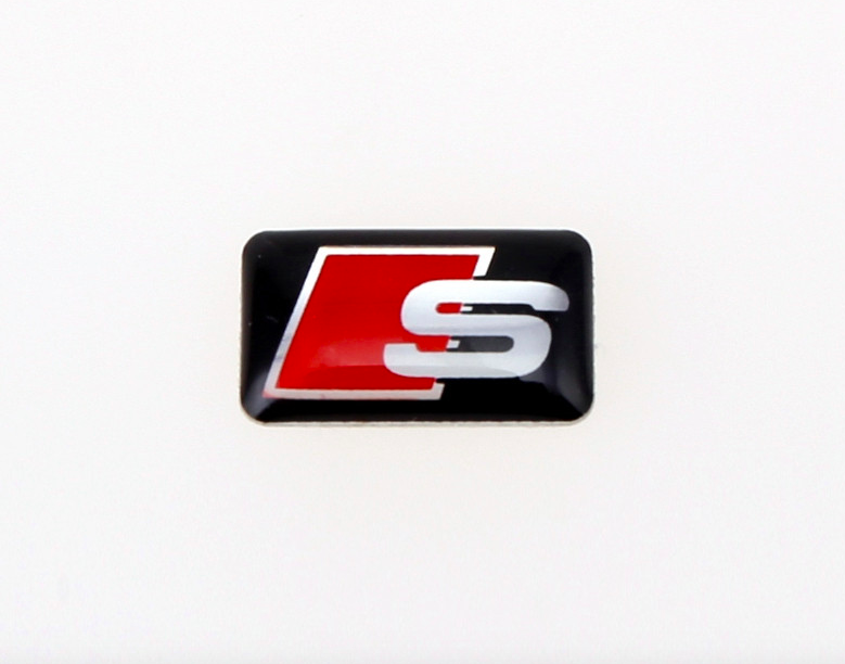 Emblem Audi 3D felg ratt emblem A2 A3 A4 A5 A6 A7 A8 RS4 RS6 17x9mm S Line - sett bakfra