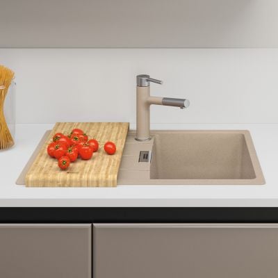 Franke Centro CNG 611-78 kjøkkenvask i beige Fragranite granittkompositt med avrenningsfelt