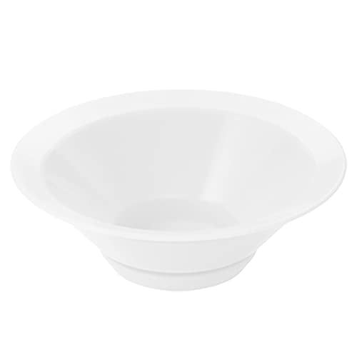 Tutekopp hvit bolle med bred kant sett skrått ovenfra, viser både innsiden og utsiden av produktet.