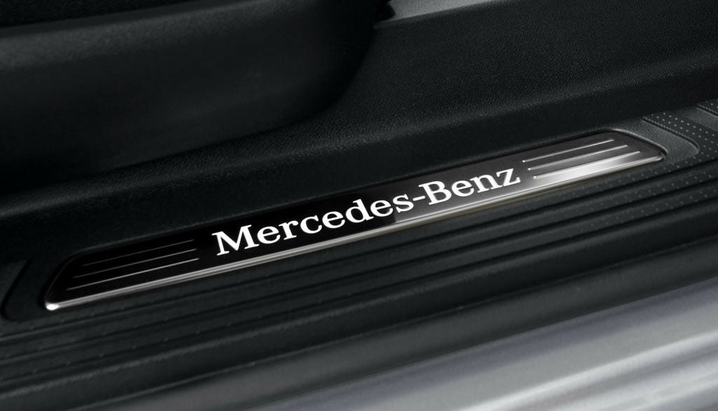 Mercedes OEM dørbeskytter til Mercedes for LED lighting Black Edition – rustfritt stål