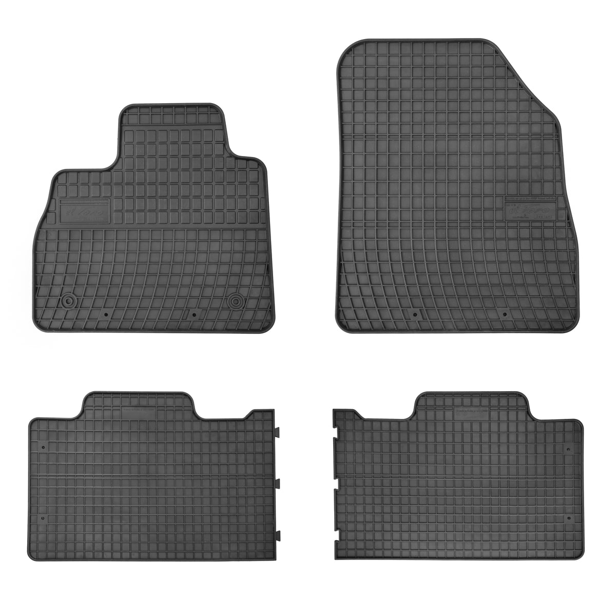 Frogum gummimatter til Renault Espace V (2015–) – svart, vanntette, sett med 4 matter med 1 cm sidekant