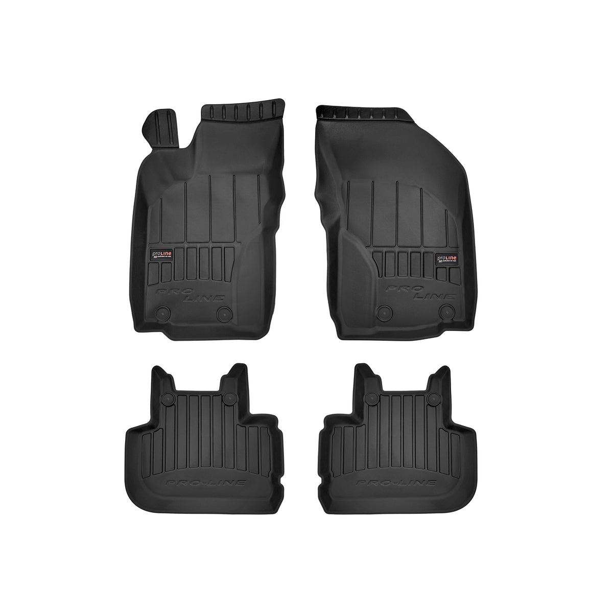 Frogum 3D Premium gulvmatter til Alfa Romeo 147 (2000-2010) – svart TPE med 60mm sidekant, sett med 4