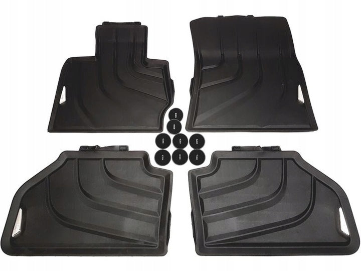 BMW OEM Allwetter gulvmatter til BMW X3 (F25) / X4 (F26) 2010–2017 – TPE gummi med stålklips, antrasitt