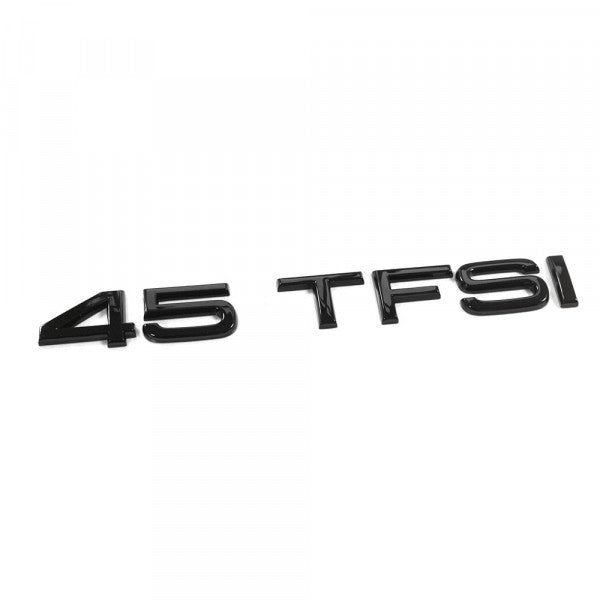 Emblem/logo til Audi 45 TFSI Black Glossy i svart blank utførelse for bakluke