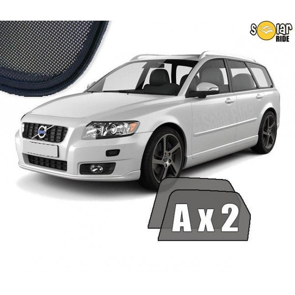 Sr solskjerm i akryl med roykfarget finish til Volvo V50 for bedre ventilasjon og regnbeskyttelse