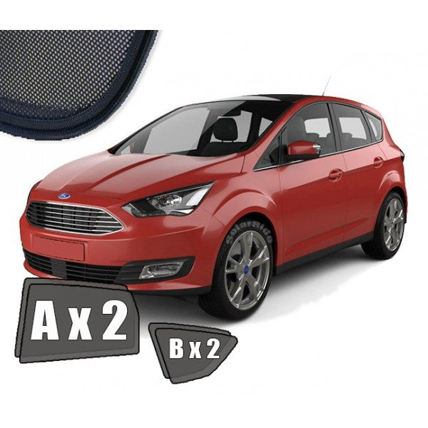 Sr solskjerm i akryl for Ford C-Max 2 II med enkel montering og vindavviserfunksjon