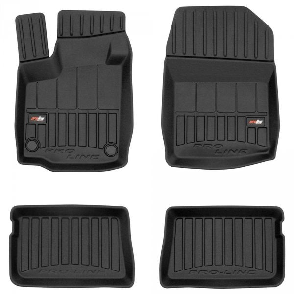 Frogum 3D Premium gulvmatter til Renault Twingo II (2007-2014) – svart TPE med 60 mm sidekant
