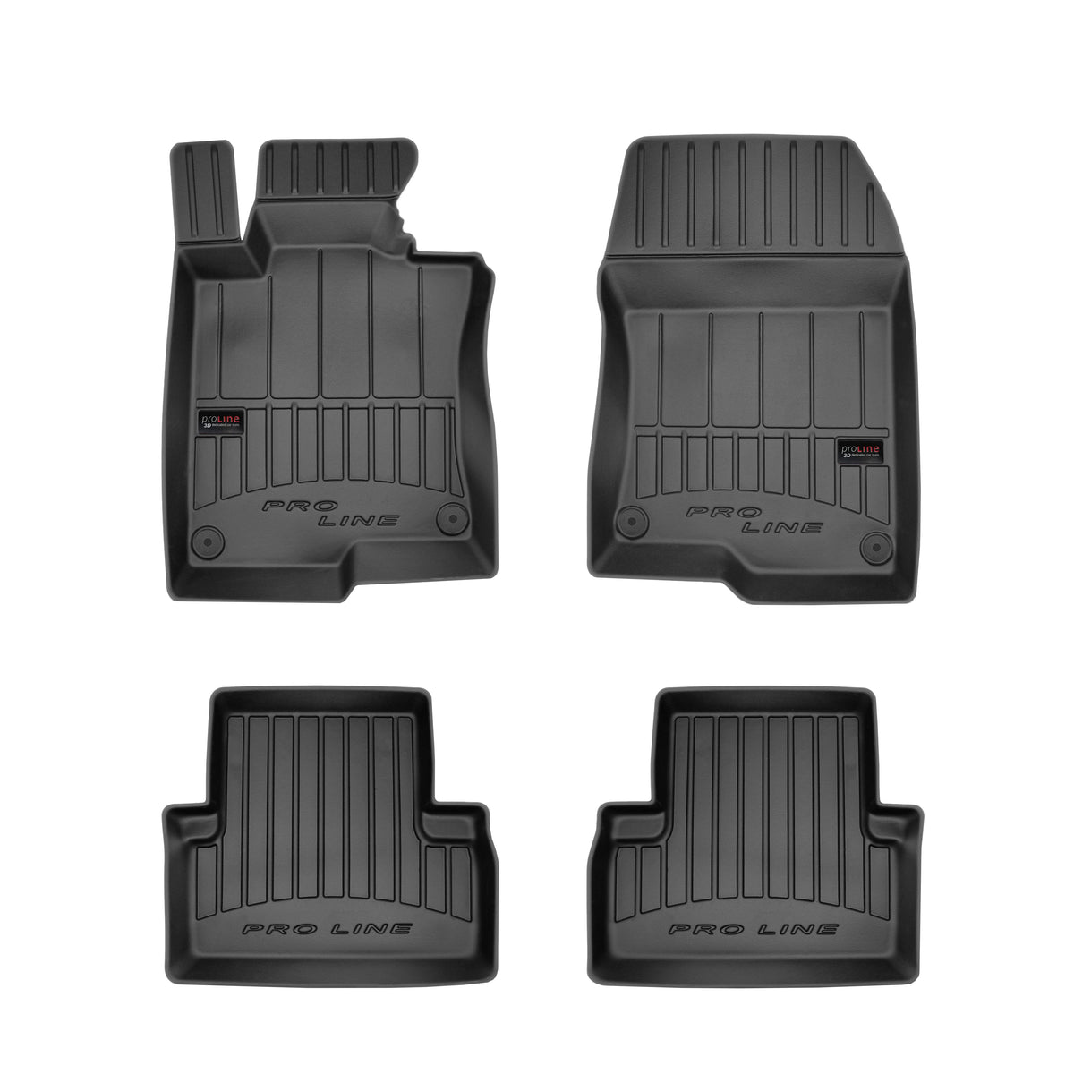 Frogum 3D Premium gulvmatter til Honda Accord VIII (2008-2015) – svart TPE med høy sidekant, sett à 4 stk.
