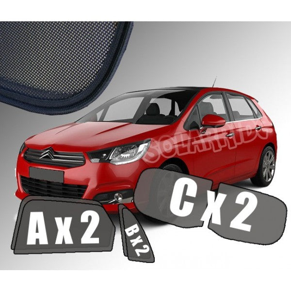 Sr solskjerm i akryl til Citroen C4 II som gir ventilasjon og regnbeskyttelse