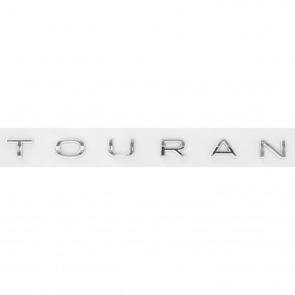 Emblem/logo til Vw Emblem Touran > Glossy Chrome i blank krom for bakluke, original Volkswagen-del laget i ABS-materiale