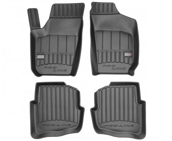 Frogum 3D Premium gulvmatter til Skoda Fabia I 1999-2008 – svart TPE med høy sidekant, sett med 4 stk.