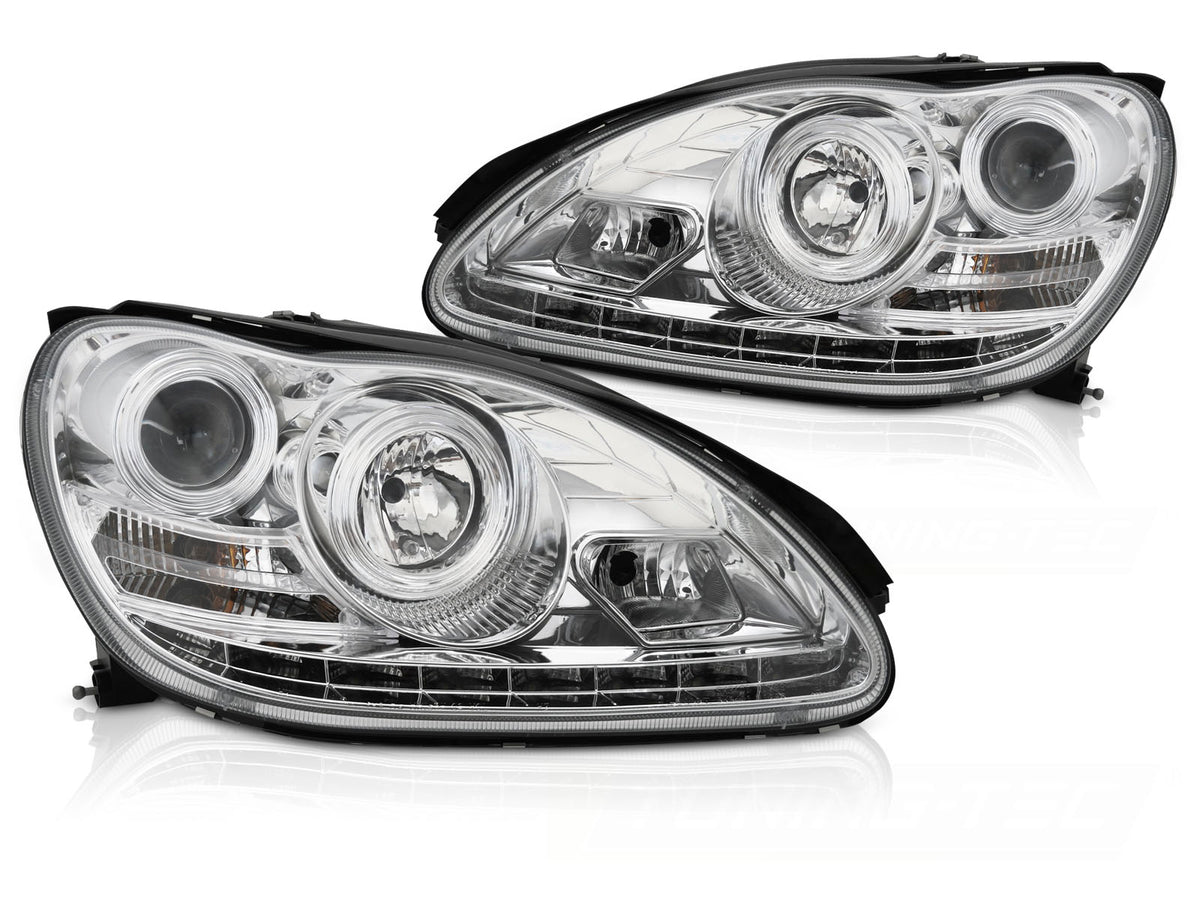 Frontlykter til Posisjonslys Krom Mercedes W220 02-05 – hovedbilde på hvit bakgrunn