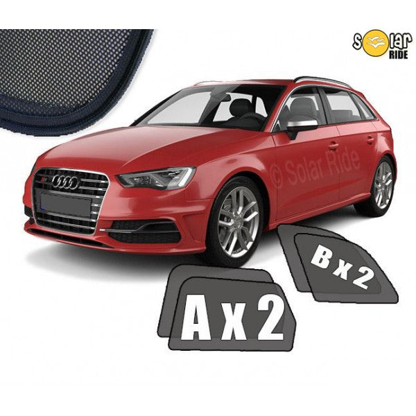 Sr solskjerm i akryl til Audi A3 8V Sportback med enkel montering og vindavviserfunksjon