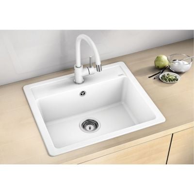 Blanco Legra 6 hvit granittvask – detalj av kummen med 190 mm dybde