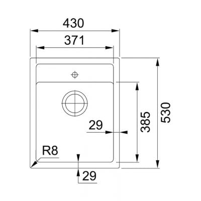 Måltegning Franke Sirius SID 610-40 – mål 530x430 mm
