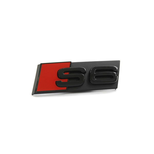 Svart blankt emblem/logo til Audi S6 Black Glossy, original Audi emblem for front grill
