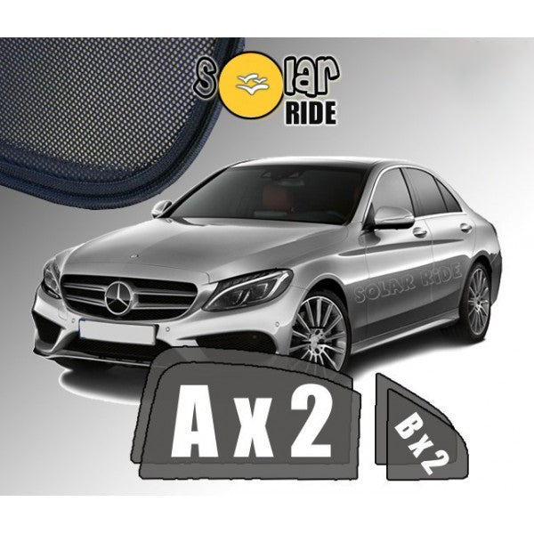 Sr solskjerm i akryl til Mercedes C-Klasse (W205) Sedan, vindavviser og beskyttelse mot regn