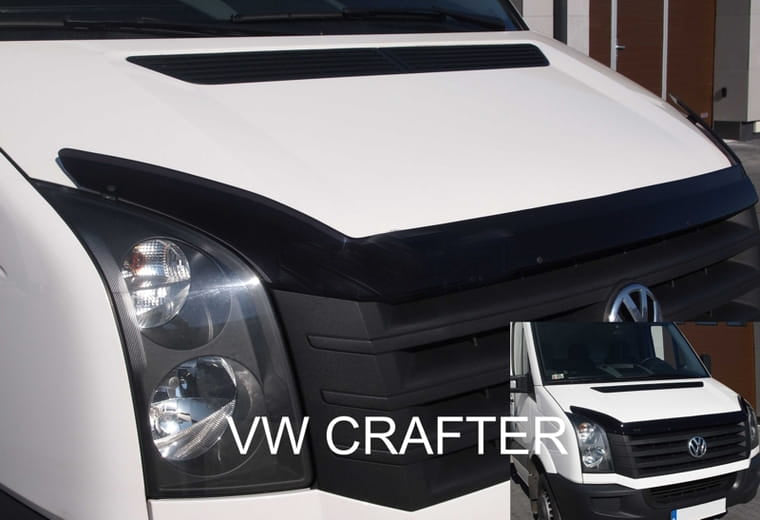 Heko panserbeskytter i akryl til Vw Crafter I 2006-2016, sort gloss, enkel montering uten boring