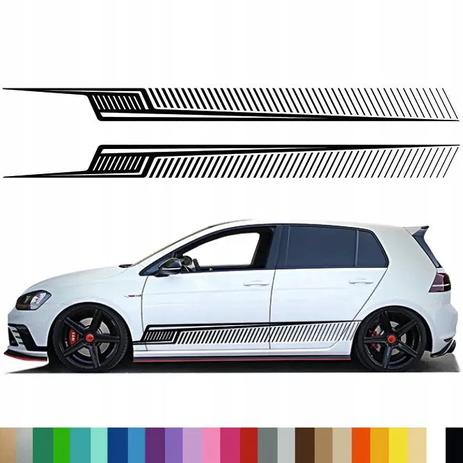 2x Dekaler Grafikk For Bil Side Auto Striper Linjer Tuning 250x21 - 1
