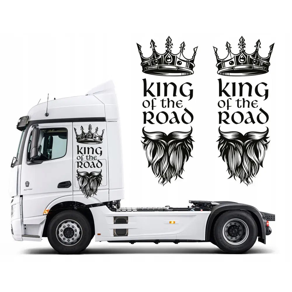 2x Klistremerke Til Lastebil Traktor King Of The Road 72x176 Mg - 1