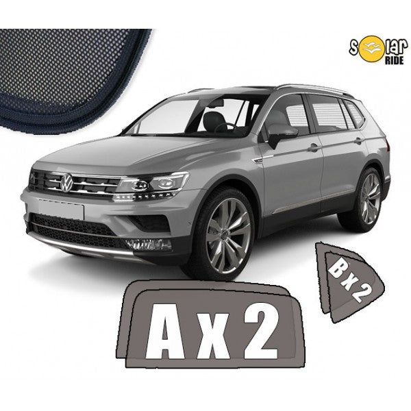 Sr solskjerm i akryl for Vw Tiguan Allspace med røykfarget finish og enkel montering