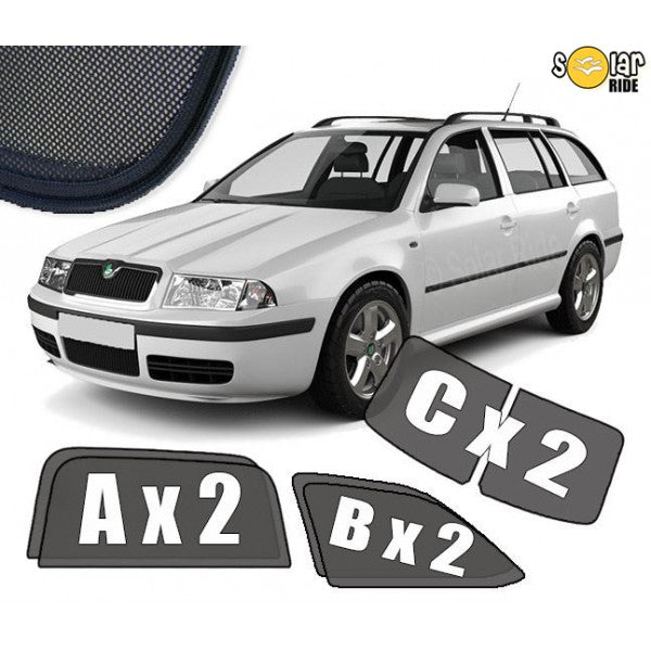 Sr solskjerm i akryl til Skoda Octavia Stasjonsvogn I, roykfarget vindavviser som beskytter mot regn og gir ventilasjon