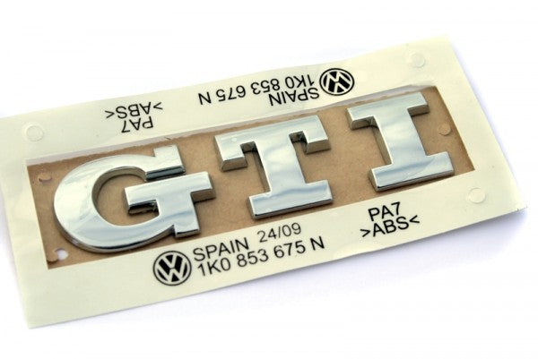 Emblem/logo til Vw GTI Chrome i krom ABS-materiale for bakluke fra Volkswagen