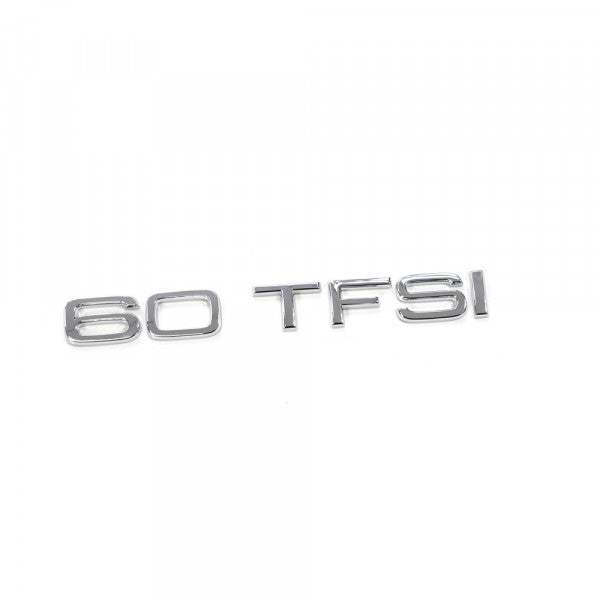 Emblem/logo til Audi 60 TFSI Chrome i krom, original del med perfekt passform montert på bakluke