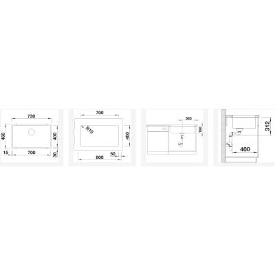 Måltegning Blanco Subline 700-U – mål 700x400 mm