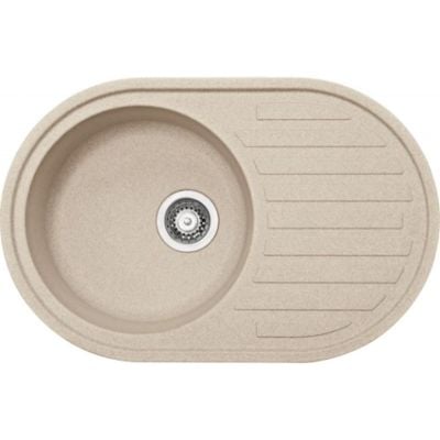 Franke Pamira kjøkkenvask i granitt beige med 1 kum og avrenningsflate 770x500 mm