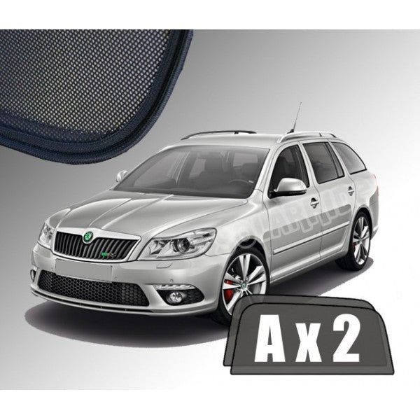 Sr solskjerm i akryl til Skoda Octavia Stasjonsvogn II med enkel montering og vindavviser funksjon