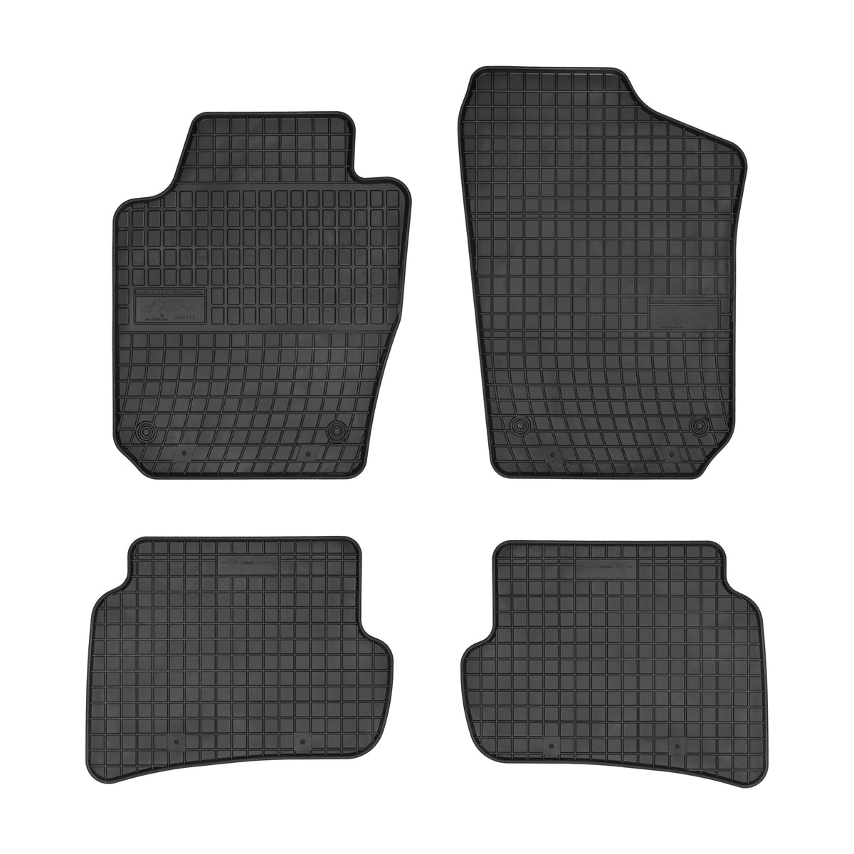 Frogum gummimatter til Skoda Fabia (2014-2021) – svart, vanntette, sett med 4 matter og 1 cm sidekant