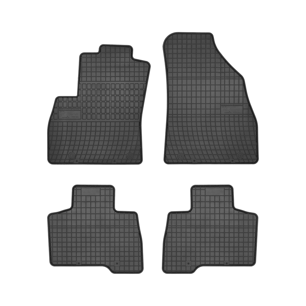 Frogum gummimatter til Fiat Fiorino III 5 seter (2007–) – svart, 4 stk., 1 cm sidekant, vanntett