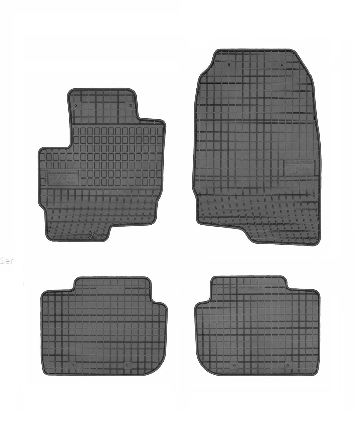 Frogum gummimatter til Mitsubishi Colt VI 5 door (2008-) – svart, vanntett, 4-delers sett med 1 cm sidekant