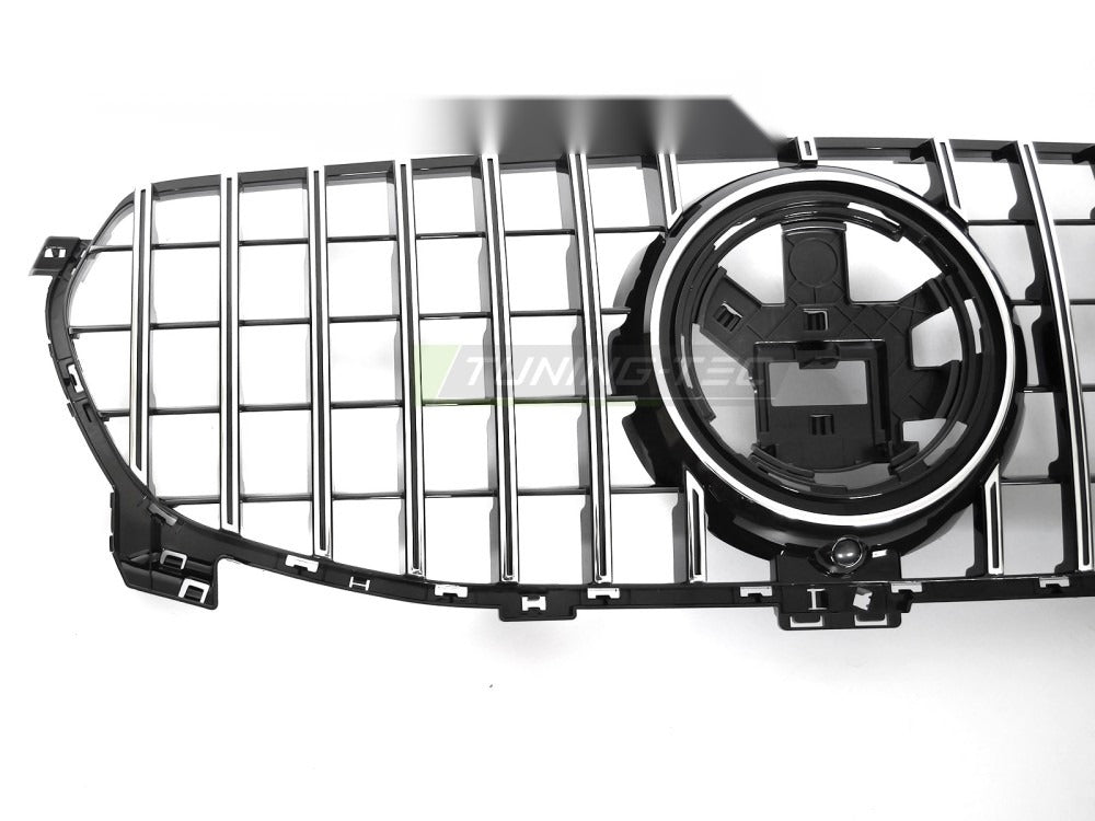 Grill Mercedes GLE W167 19-23 sett fra siden, lamellstruktur synlig.