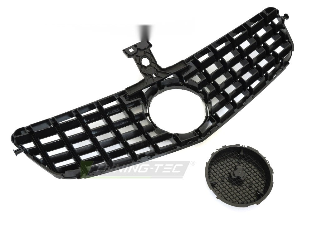 Grill Mercedes C-Klasse W204 07-14 sort/krom med festedetaljer.
