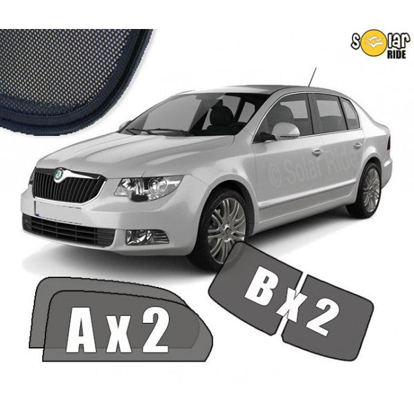 Sr solskjerm i akryl til Skoda Superb Liftback II, vindavviser og regnbeskyttelse for bedre ventilasjon