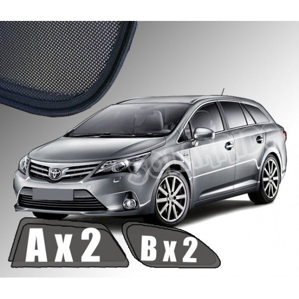Sr solskjerm i akryl til Toyota Avensis (T27) Stasjonsvogn III med enkel montering og vindavviserfunksjon