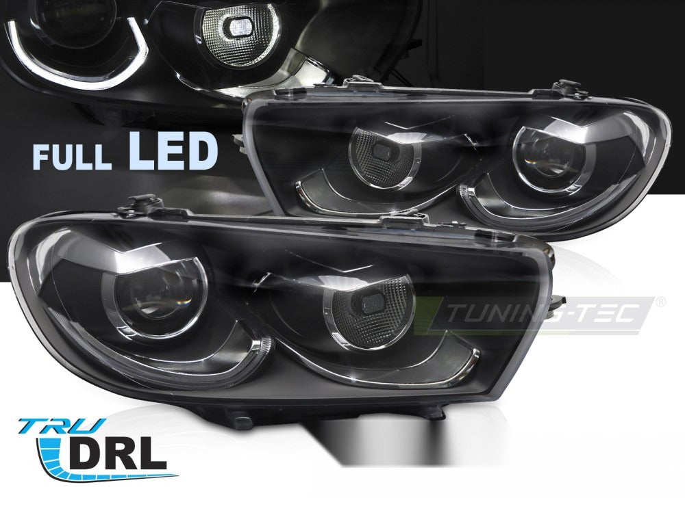 Nærbilde av frontlykter til VW Scirocco III 08-14 med detaljer synlig