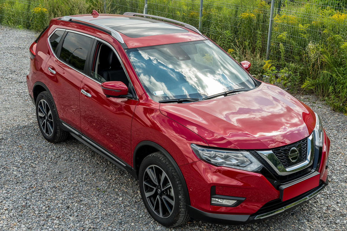 Takrails Ventshield til Nissan X-Trail III (T32) i krom matt aluminium og ABS