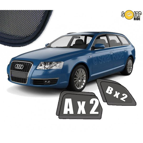 Sr solskjerm i akryl til Audi A6 C6 Avant stasjonsvogn 2004-2011 med enkel montering og vindavviser effekt