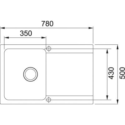 Måltegning Franke Orion OID 611-78 – mål 780x500 mm