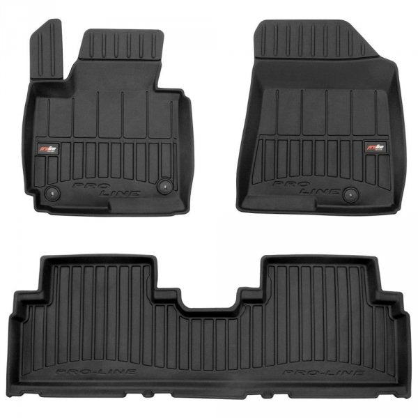 Frogum 3D Premium gulvmatter i TPE til Kia Carens IV 2013-2019 – svart, 60 mm kant, sett på 3