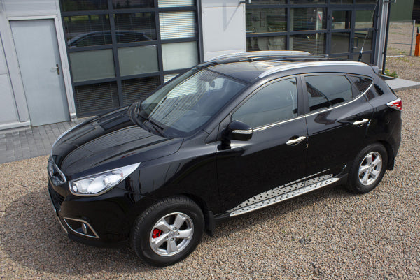 Stigtrinn Ventshield for Hyundai ix35 2010-2015 i aluminium og ABS med monteringssett
