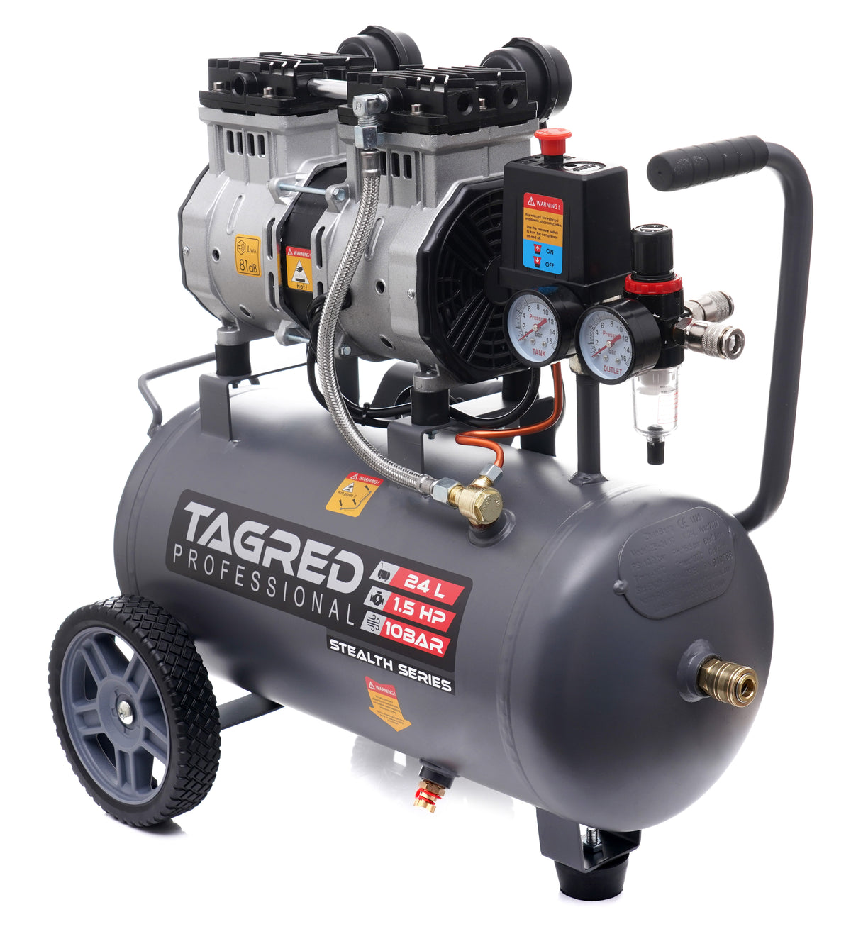 Kompressor Tagred TA3383 integrert vannutskiller og trykkregulator