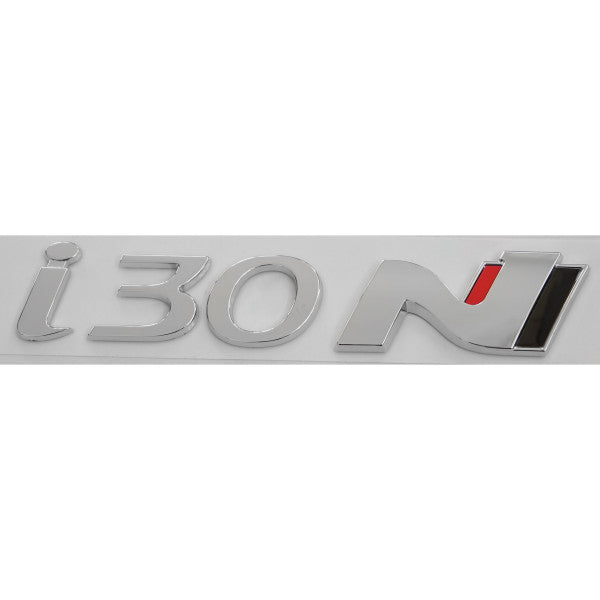 Emblem/logo til Hyundai i30N Chrome / Black / Red i krom, svart og rødt for bakluke