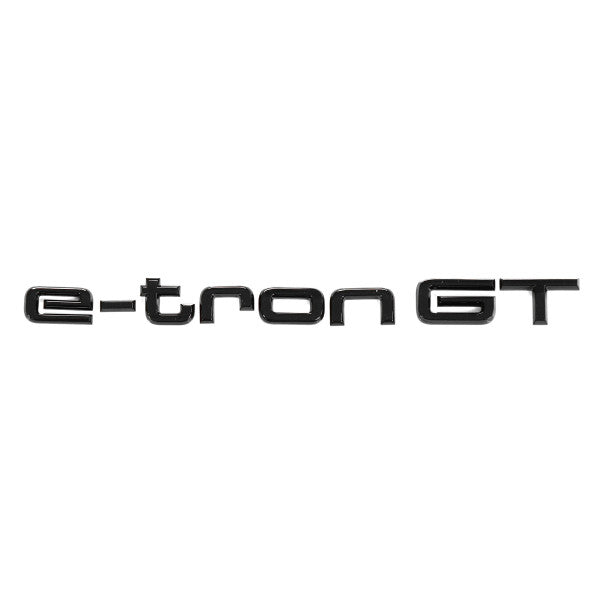 Emblem/logo til Audi e-tron GT Black Glossy i svart blank ABS-materiale montert på bakluken